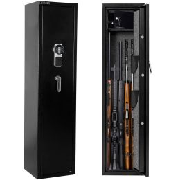 Rifle Safety; Long Gun for Home Rifle Shotgun; Quick Access 5 Gun Locker (with/without scope) with pistol pocket and bullet lock case