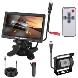 7In Screen Backup Camera System Vehicle Rear View Monitor Kit IP67 Waterproof Car Parking Reverse System with Night Vision for Car Trunk Van SUV