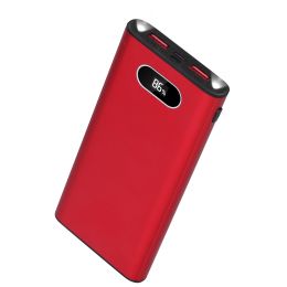 20000Mah Power Bank Portable Charger External Battery Pack 22.5W Super Fast Charging with LED Display Flashlight Fit for iPhone Samsung (Color: Red)